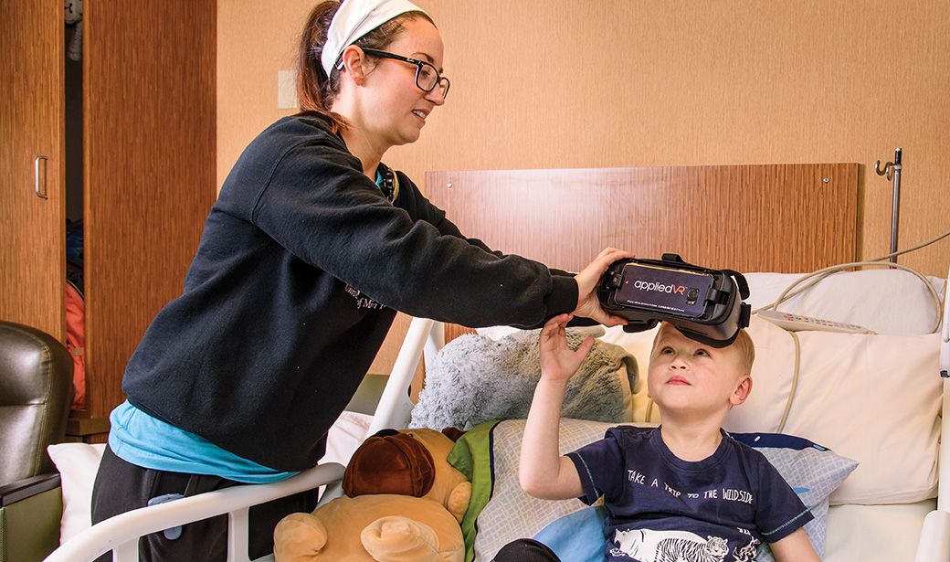 Virtual reality headsets help patients at MU Health Care’s Children’s Hospital.