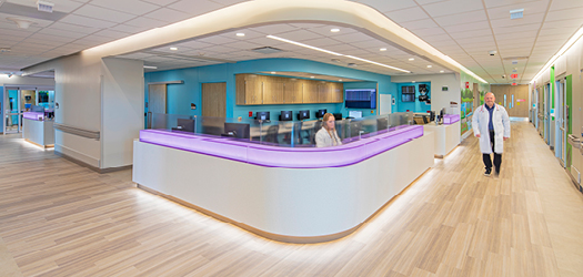 Clinician collaboration space at MU Health Care Children's Hospital