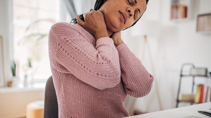woman stretching her neck