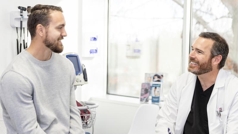 male patient with doctor