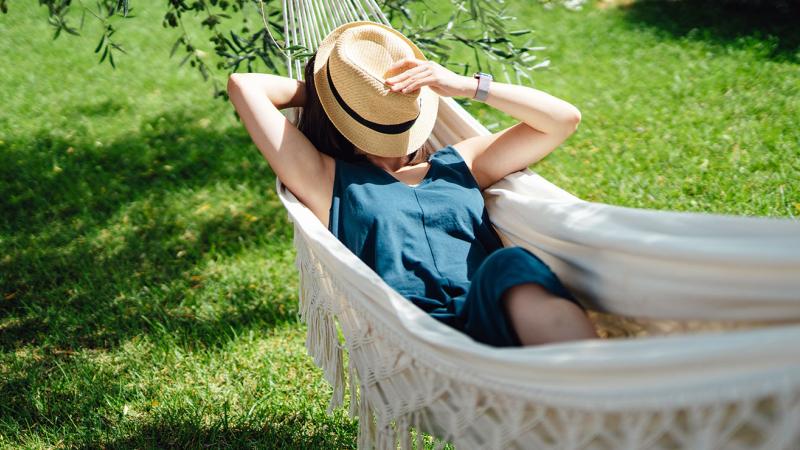 woman in a hammock