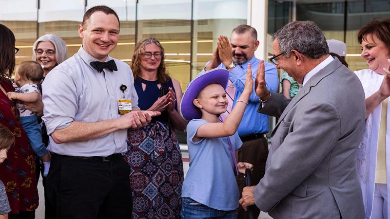 A ribbon cutting ceremony