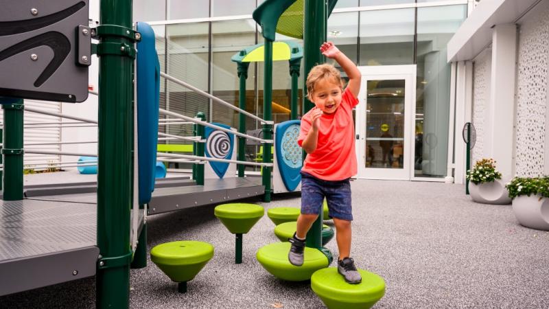 A child playing outdoors.